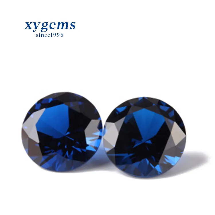 Buy from whuzhou round shape 3mm 113# blue sapphire synthetic spinel faceted rough gemstones product for luxury jewelry making