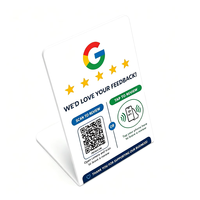 Support NFC pour avis clients, puce NFC préprogrammée, conception étanche, 13,56 MHz, pour avis Google, code QR en PVC, pour comptoir