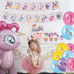 Citroen Kleurrijke Ballon Eenhoorn Regenboog Pony Thema Kinder Feestdecoratie Benodigdheden Voor Jongen Meisje Verjaardag