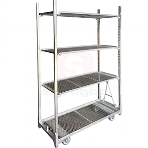 डैनिश ट्रॉली पेशेवर गुणवत्ता धातु स्टील गार्डन फोल्डेबल गोदाम फूल ट्रॉली - Product Image 3