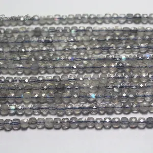 Wholesale Natural A grade Labradorite 3*3mm Faceted Cube loose beads for jewelry making design & gift