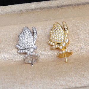 Wenchi San San Baby Ya Bandeja de accesorios de perlas DIY, Colgante de mariposa de plata S925, 12-18, Componentes de joyería de moda de China - Product Image 2