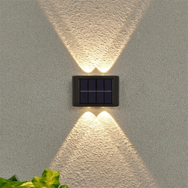 Lâmpada de parede para exterior, luminária solar para varanda e pátio, luz solar para paredes de alto e baixo, design moderno
