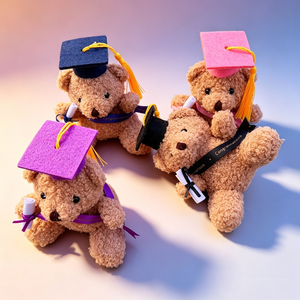 Ours en peluche diplômé avec toque de graduation, cadeau commémoratif de remise de diplôme, design de jouet en peluche - Product Image 3