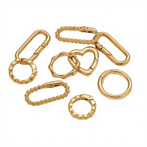 Vente en gros de breloques ovales perlées en laiton plaqué or 9x19 mm pour la fabrication de bijoux DIY - Product Image 2