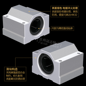 ชุดรองรับเพลาแบบกล่องสำหรับลูกปืนเชิงเส้น SCS6 8 10 12 16 20 25 30 35 40 50 60U แกนออปติคอล - Product Image 3