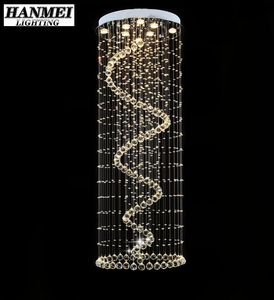 Lámpara Colgante de Cristal Estilo Europeo para Sala de Estar de Doble Altura, Restaurante, Diseño Moderno, Iluminación Decorativa Larga y Romántica HM - Product Image 1