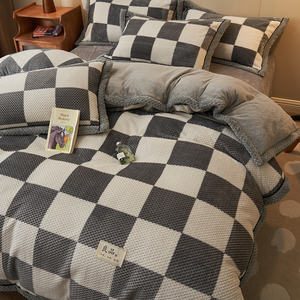 <span class=keywords><strong>Parure</strong></span> <span class=keywords><strong>de</strong></span> <span class=keywords><strong>lit</strong></span> RTS Queen Size, épaissie, motif quadrillé tendance, <span class=keywords><strong>en</strong></span> <span class=keywords><strong>flanelle</strong></span> polaire, linge <span class=keywords><strong>de</strong></span> maison jacquard, housse <span class=keywords><strong>de</strong></span> couette chaude, 5 kg, 3/4 pièces, ensemble <span class=keywords><strong>de</strong></span> literie - Product Image 2