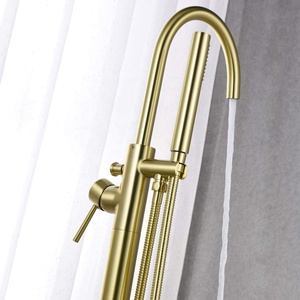 Freestanding bồn tắm phụ Thác bồn tắm vòi Chrome tầng núi Brass xử lý duy nhất với mềm tay tắm vòi sen đứng tap - Product Image 3