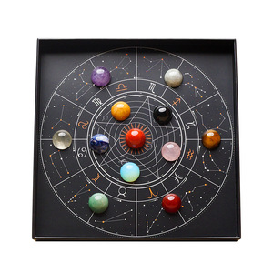Kit de bricolage de pierre de naissance du zodiaque-Guérisseur d'or Guérison énergétique <span class=keywords><strong>12</strong></span> perles de cristal de constellation avec affichage de spécimen minéral - Product Image 1