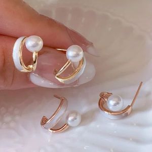 Pendientes de Perlas de Oro Amarillo de 18k Xinfly, Joyería de Madreperla, Regalo para Niñas, Compromiso, Boda - Product Image 1