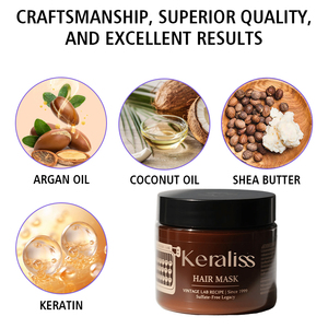 Mascarilla Capilar de Queratina Herbal Orgánica Joynna Keraliss para Cabello Africano Ondulado y Seco con Hibisco y Efecto Suavizante - Product Image 4