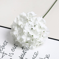 Buket Bunga Hydrangea Buatan Real Touch - Dekorasi Pernikahan, Hari Valentine, Wisuda, Paskah, Putih, Realistis, Sutra, Buatan Tangan