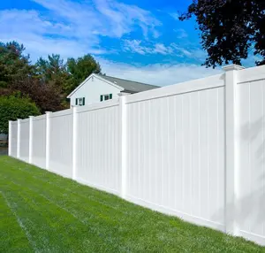 PVC条隐私围栏，可扩展的白色乙烯基花园隐私围栏，硬PVC条围栏