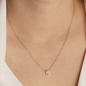 Collana Personalizzata in Argento 925 con Lettera Araba, Ciondolo <span class=keywords><strong>M</strong></span> in Oro 14k, Gioiello con Iniziali - Product Image 6