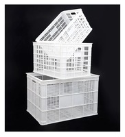 Grandes cages rectangulaires en plastique recyclable, écologiques, légères, empilables, ventilées, pour le transport de fruits et de pommes de terre