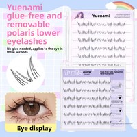 Cils inférieurs synthétiques Polaris sans colle, à tige transparente, style papillon, faux cils réalistes auto-adhésifs pour filles