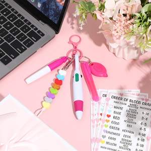 Per ordine di sangue con perline a cuore evidenziatore penna a sfera LED torcia accessori per infermiere portachiavi - Product Image 4