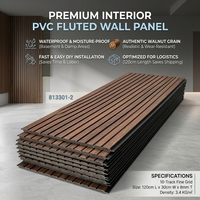 Panneau mural modulaire en PVC à 10 fentes, épaisseur 8 mm, panneau décoratif à emboîtement, 120 cm