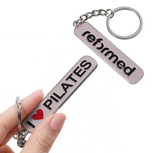 Llavero de Metal Personalizado, Aleación de Zinc, Plateado, con Logo Esmaltado, Diseño 'I Love Pilates', para Llaves, <span class=keywords><strong>Bolsa</strong></span> de Gimnasio, Mochila - Product Image 1
