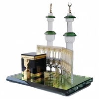 Cadeau traditionnel islamique de l'Aïd cristal verre Makkah Mecque horloge tour Allah Kaaba coran-ancienne Collection artisanat traditionnel