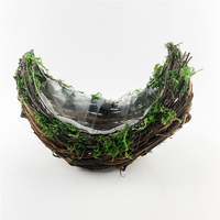 Pot en rotin de haute qualité, nouveau design en forme de bateau, pour la décoration de jardin et de maison, idéal pour les orchidées et les herbes.
