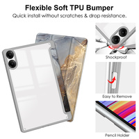 Housse de tablette intelligente à fonction de mise en veille automatique pour Redmi Pad Pro 12.1'' 2025, coque arrière transparente en acrylique anti-rayures