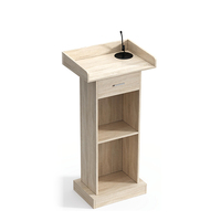 Table de discours en bois classique Table de conférence Stand Church Podium Microphone Podium pour événements