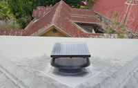 Ventilateur de toit solaire DC sans balais 60W, turbine à tourbillon à 360 degrés, roulement à billes, garantie 5 ans pour restaurants, hôtels, fermes