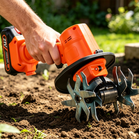Motoculteur Électrique Sans Fil Micro Rotavator 550W 21V Lames Métalliques Durables pour Aménagement du Sol, Désherbage, Jardin et Ferme