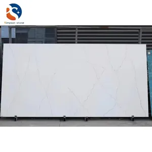 simpson artificial stone sheet white quartz slabs artificial quartz stone slabs 15mm for kitchen counter