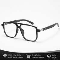 Lunettes optiques à double pont, monture carrée, pour lecture et écran, anti-lumière bleue UV400, branches en bois, OEM