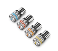 Nouvelle ampoule LED T10 sans polarité Canbus pour feux arrière de voiture, feux de recul 3014 18SMD blanc rouge jaune bleu 10-18V