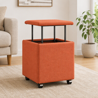 Tabouret cube multifonctionnel nordique, design minimaliste pour salon, table de maquillage, tabouret à chaussures, design carré domestique en métal
