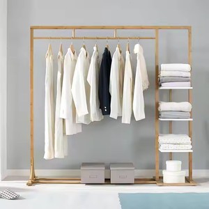 Bamboo Standing Coat <b>Rack</b> 90x40.5x156 Cm Minimalist Modern Design Space Saving Freestanding <b>Clothes</b> Storage For Living Room - Product Image 1