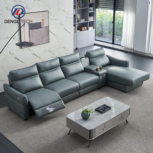 Hot Selling Multifunctional Leather Modular Sofa Corner Living Room Furniture Modern Power Sectional Retractable Sofa <strong>Couches</strong>