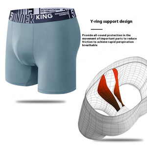 Calzoncillos europeos de talla grande para hombre, calzoncillos bóxer de seda helada para correr, ropa interior deportiva de pierna transpirable de secado rápido para hombre - Product Image 2