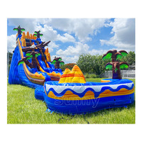 Toboggan aquatique gonflable électrique pour enfants de qualité commerciale, 22 pieds, avec piscine, en forme de méduse