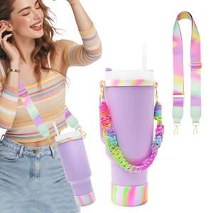 Portador de correa de hombro y Asa de Paracord para Stanley Cup Simple Modern/Owala/Yeti 8oz-40 oz Tumbler Soporte para asa de botella de agua - Product Image 1