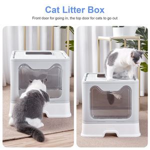 Caja de arena de túnel de estrellas para gatos, productos de limpieza y aseo para mascotas, de plástico, de gran espacio <span class=keywords><strong>cerrado</strong></span>, estilo Starsky - Product Image 5