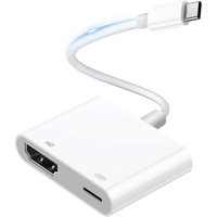 Adaptateur USB C vers AV numérique pour convertisseur d'écran vidéo et audio 151080P, adaptateur AV avec port de charge