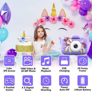 Nueva Cámara Infantil Unicornio, Linda Cámara Digital HD 1080P con Diseño de Caballo, Educativa, Funciona con Batería, Mini Cámara de Juguete para Niños Pequeños - Product Image 3