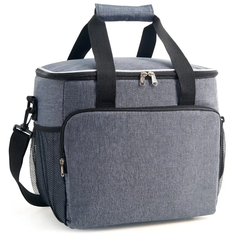 Custom Grey Disposable Soft Insulated Leak Proof Keeps Warm Cold Cooler Bag With Beer Opener