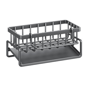 Ou Shumei - Escurridor de fregadero cuadrado moderno con cesta colgante para paños de cocina y barra extraíble para encimera - Product Image 5