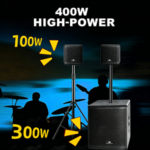 Système de sonorisation colonne active professionnelle LEON AUDIO, caisson de basses 10 pouces, enceintes <span class=keywords><strong>satellite</strong></span> 4 pouces, puissance maximale 1200W, Bluetooth/USB/XLR - Product Image 4