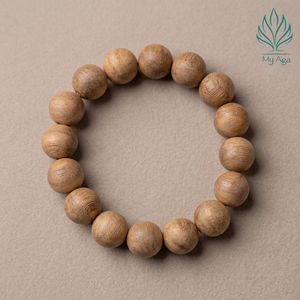 Bracelet tendance en bois d'agar vietnamien perlé 12 mm, bracelets en bois d'agar AL-T12-0001, cadeau minimaliste unisexe de la marque My Aga - Product Image 1