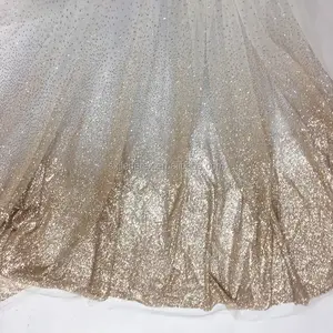 2022 New Bridal Design Schwarz Weißgold Dense Glitter Pailletten Net Lace Fabric Chunky