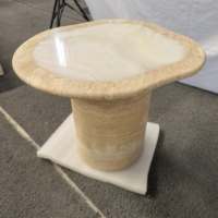 Ensemble de tables basses en travertin onyx organique irrégulier personnalisé, tables d'appoint en pierre naturelle, mobilier de salon d'hôtel