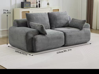 Canapé Chesterfield deux places MOQ 100 Mousse personnalisée Corduroy coloré Salon Emballage sous vide comprimé Matériel en tissu