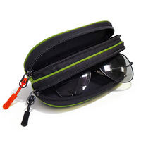 Étui à lunettes carré souple unisexe pour lunettes de soleil et de vue - Double pochette grande capacité avec fermeture éclair et mousqueton orange